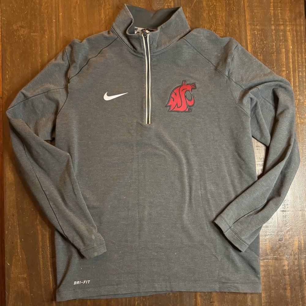 Washington State Cougar Fleece 1/4 Zip Sweater Nike Dri-Fit - Size Medium